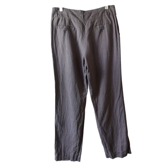 Tahari Vintage 90s Pants Womens 4 Gray Linen Minimal Dark Academia Lagenlook - Picture 2 of 9